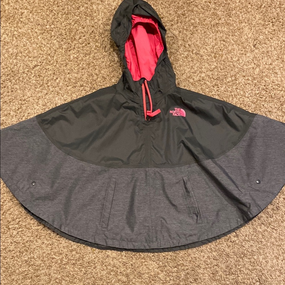 The North Face Kids' Black and Pink Poncho Raincoat